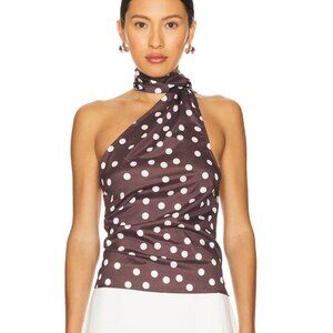 Polka Dot Halter Neck Tank Top